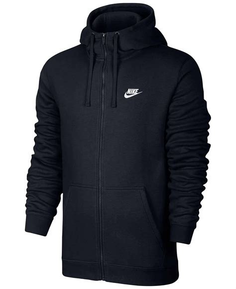 Nike Mens Club Full Zip Fleece Hoodie Black - Walmart.com