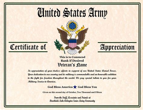 Military Veterans Free Printable Veterans Day Certificates