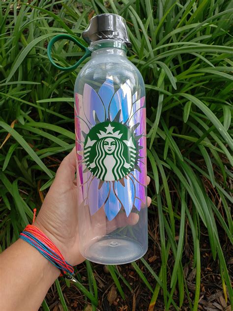 Starbucks Plastic Water Bottle Sunflower Holographic Water - Etsy ...