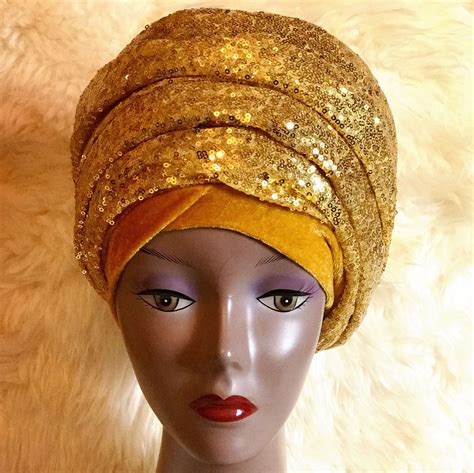 Extra Large Sequin Velvet Turban in Gold - Etsy UK | Large sequins, Velvet turban, Bohemian ...