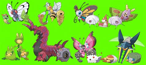 Pokemon: 3-Stage Families - Bug Types by quintonshark8713 on DeviantArt