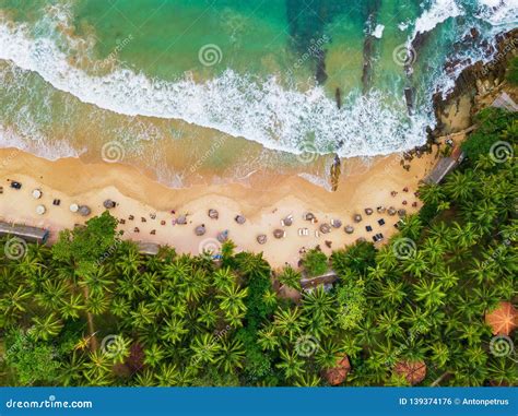 Romantic Sunset on a Tropical Beach with Palm Trees Stock Photo - Image of dusk, drone: 139374176
