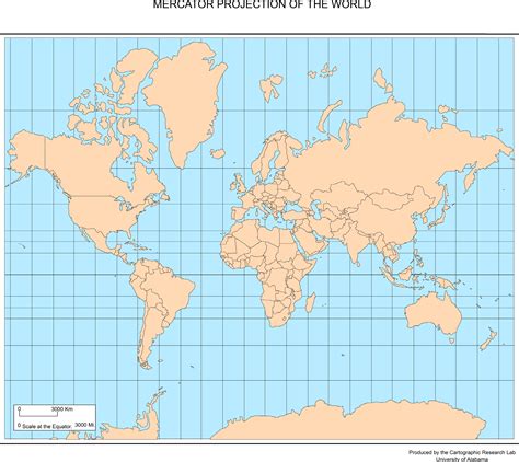 Black And White World Map Mercator