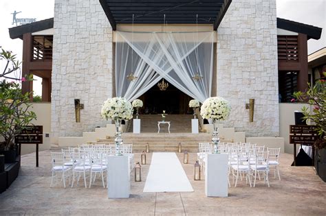 Romantic ceremony set up at the Lobby Staircase here at Dreams Riviera ...