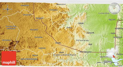 Physical 3D Map of PIET RETIEF (O)