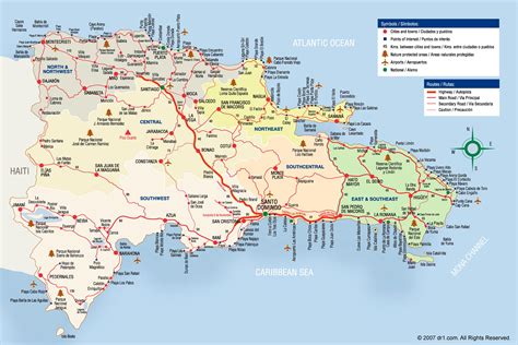 Gran mapa turístico detallado de República Dominicana