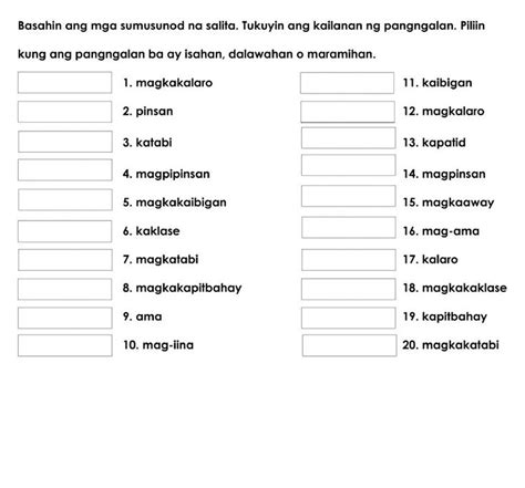 Kailanan ng Pangngalan C worksheet | Workbook, Worksheets, School subjects