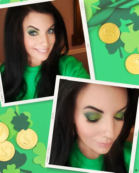St. Patrick's Day green eyeshadow look! St. Patty's Day makeup using ...