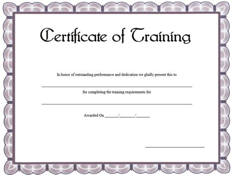 10+ Training Certificate Templates | Word, Excel & PDF Templates | Training certificate ...