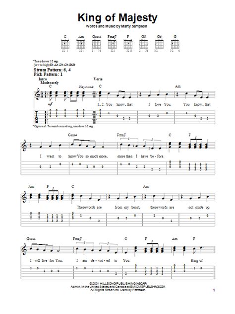 King Of Majesty by Hillsong United - Easy Guitar Tab - Guitar Instructor