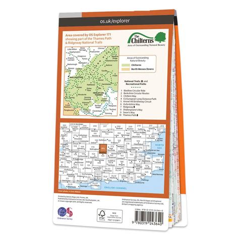 OS Map of Chiltern Hills West | Explorer 171 Map | Ordnance Survey Shop