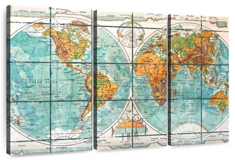 Globe World Map Wall Art | Digital Art