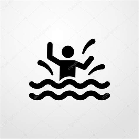 Drowning man icon. drowning man sign Stock Vector Image by ©Salamzadeh #114590194