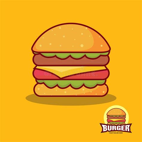 Burger cartoon logo stock vector. Illustration of bread - 174008088