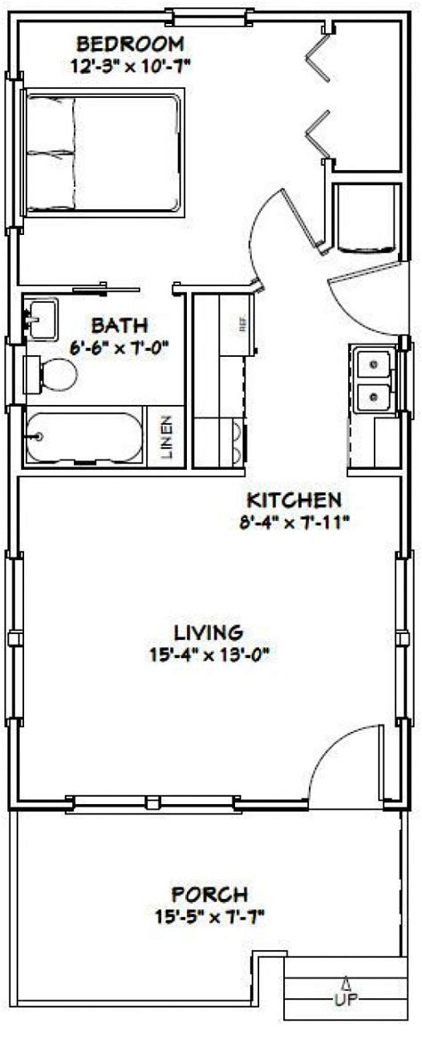 16x32 Tiny House -- #16X32H1C -- 511 sq ft - Excellent Floor Plans # ...