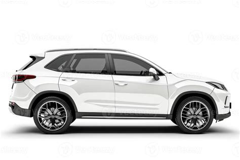 AI generated White SUV car isolated on white background with clipping ...