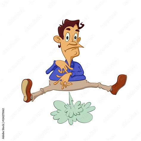 Vecteur Stock Illustration of man suddenly farts, vector cartoon ...