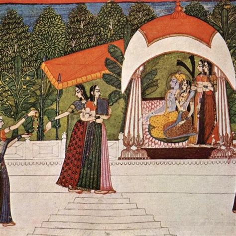 Krishna and Radha in a pavilion, circa the 1750s, Allahabad Museum ...