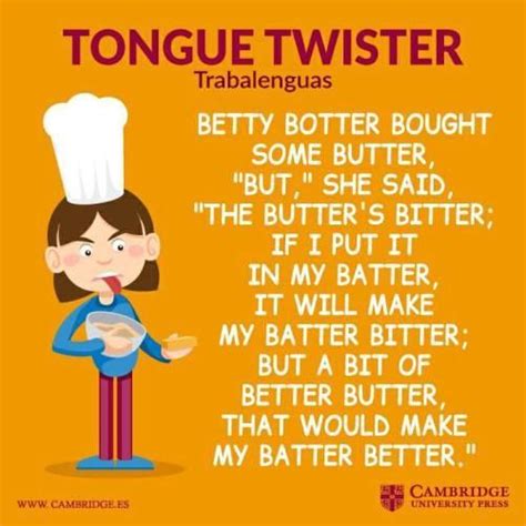 Tongue Twisters In English From A To Z | Trabalenguas para niños, Posesivos en ingles, Educacion ...