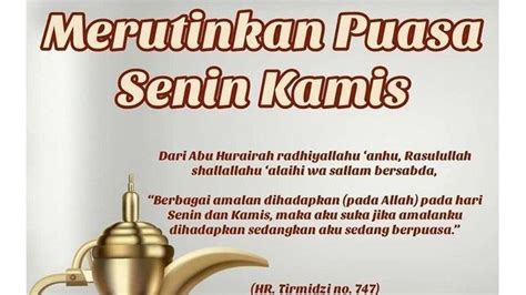 Manfaat Puasa Senin Kamis dan Bacaan Niat Puasa Senin Kamis Lengkap Tulisan Arab/Latin ...