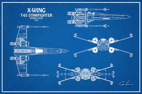 Diagram Illustration for the T-65 X-Wing Starfighter from Star Wars #4 ...