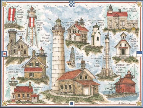 Lighthouses of Door County, Wisconsin Puzzle | Jigsaw Puzzles