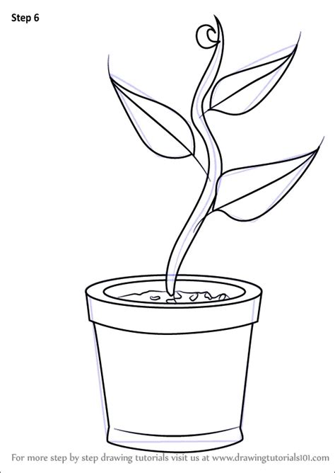 Simple Step By Step Flower Pot Drawing - bmp-think