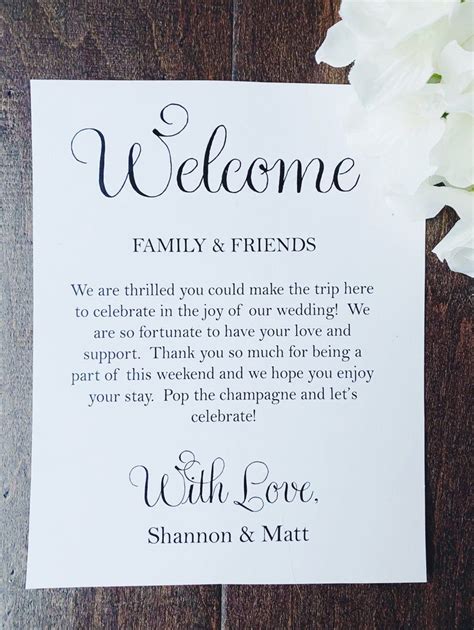 Wedding Welcome Card - Editable Template - Guest Welcome Card - Printable Wedding Note - Instant ...