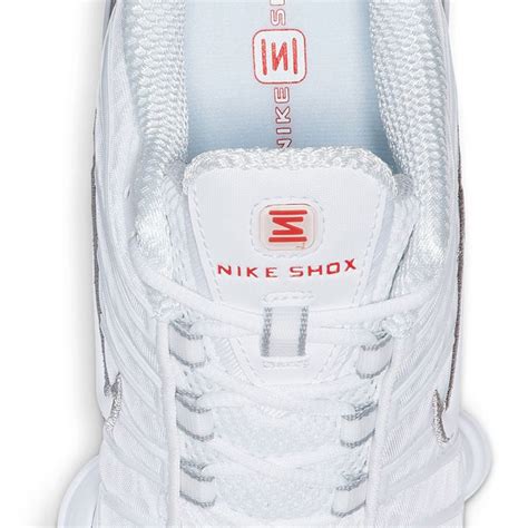 nike women shox tl white white metallic silver max orange