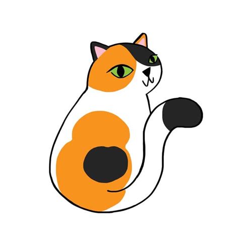 Easy calico cat drawing - apartmentraser