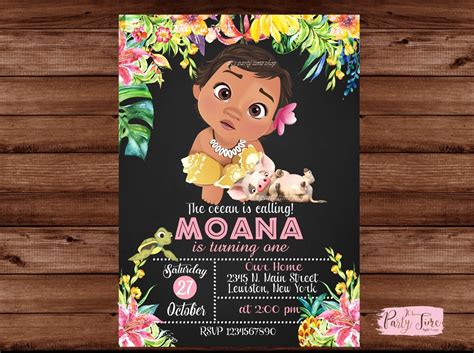 Moana Invitation Moana Birthday Party Moana Birthday | Etsy