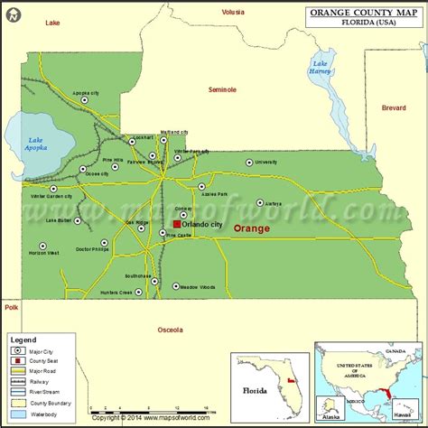 Orange County Map, Florida