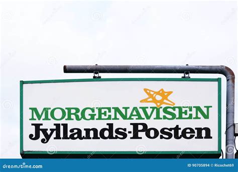 Jyllands Posten Sign on a Panel Editorial Stock Image - Image of viby ...