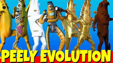 Whole Peely Skin Evolution (Peely, Peely Bone, Agent Peely, Gold Peely ...