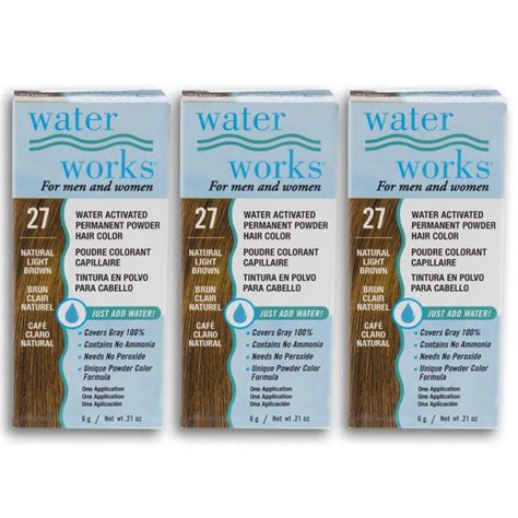 Water Works Powder Hair Color, Permanent, Light Brown