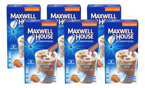 Maxwell House International Hazelnut Iced Latte Instant Coffee Sticks - 6 Pack in Macao at MOP ...