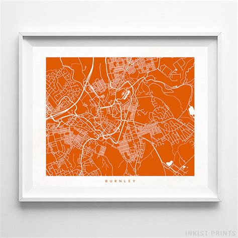 Burnley Map England Print Burnley Poster England Poster - Etsy