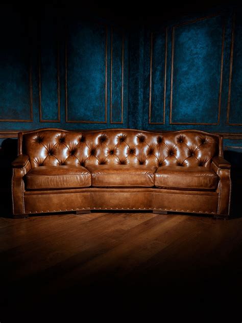 Chestnut Western Leather Sofa - Etsy