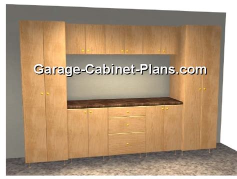 10 ft Garage Cabinet Plans - 9 pc Set - Garage Cabinet Plans