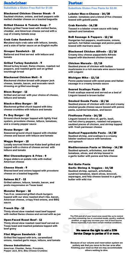 Black n Bleu Restaurant menus in Mechanicsburg, Pennsylvania, United States