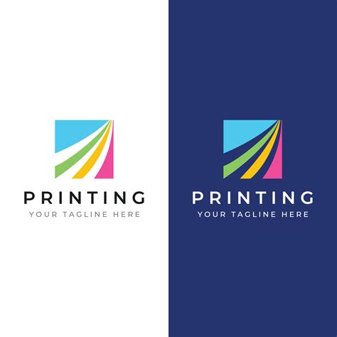 Abstract colorful logo digital printing, printing services, media, technology and the internet ...