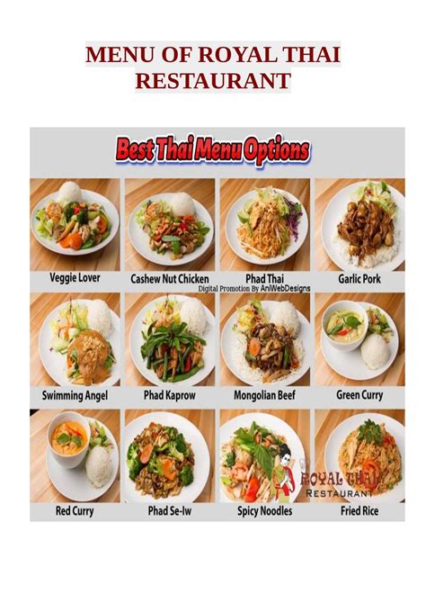 Menu of royal thai restaurant by royalthai - Issuu