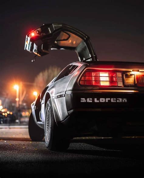 delorean, 80s car, 80s, back to the future, night photography, vintage ...