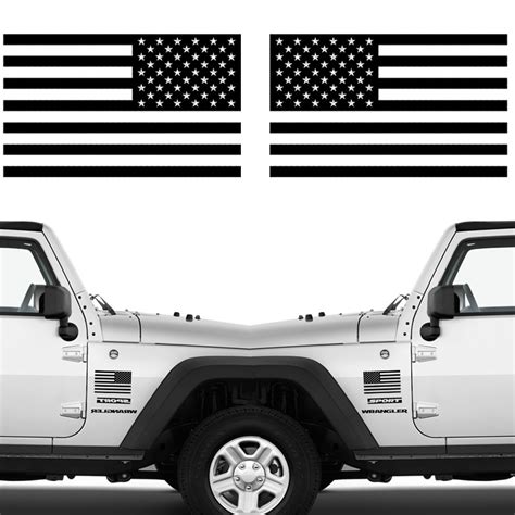 Die Cut Subdued Matte Black American Flag Sticker 3" X 5" Tactical Military Flag USA Decal Great ...