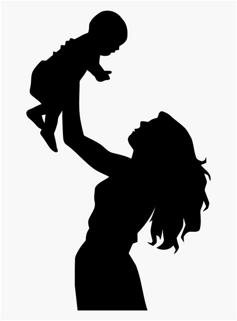 Silhouette Mother Child Drawing Clip Art - Mother And Child Silhouette , Free Transparent ...