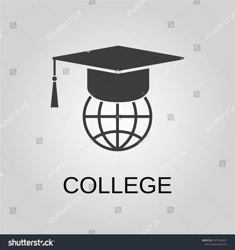 College Icon College Symbol Flat Design Stock Vector (Royalty Free ...