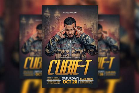 Grunge Urban DJ Party Event Flyer Template Free Download | Resource Boy