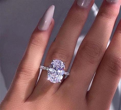 Kim Kardashian Inspired 925 Sterling Silver Ring 5.44 CT White Oval Cut CZ Diamond Engagement ...