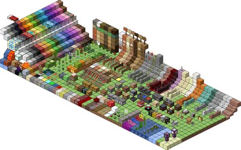 All Minecrat 1.14 blocks (almost) in isometric view! : r/Minecraft