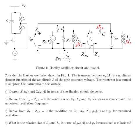 Hartley oscillator circuit and model.. Figure l: Hartley oscillator... | Course Hero